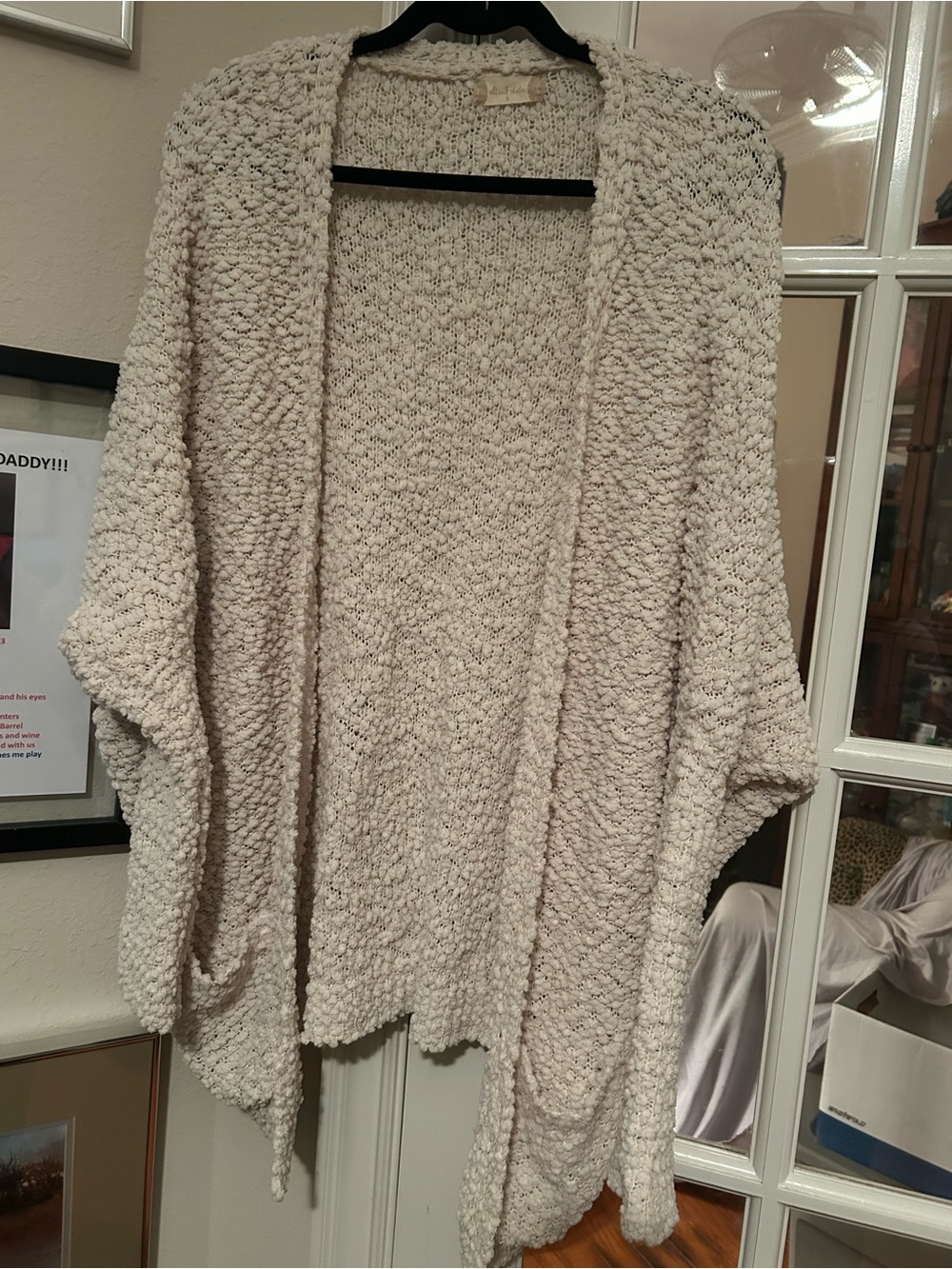 Cozy Cream Open-Front Womenās Sweater Cardigan popcorn style altarād state